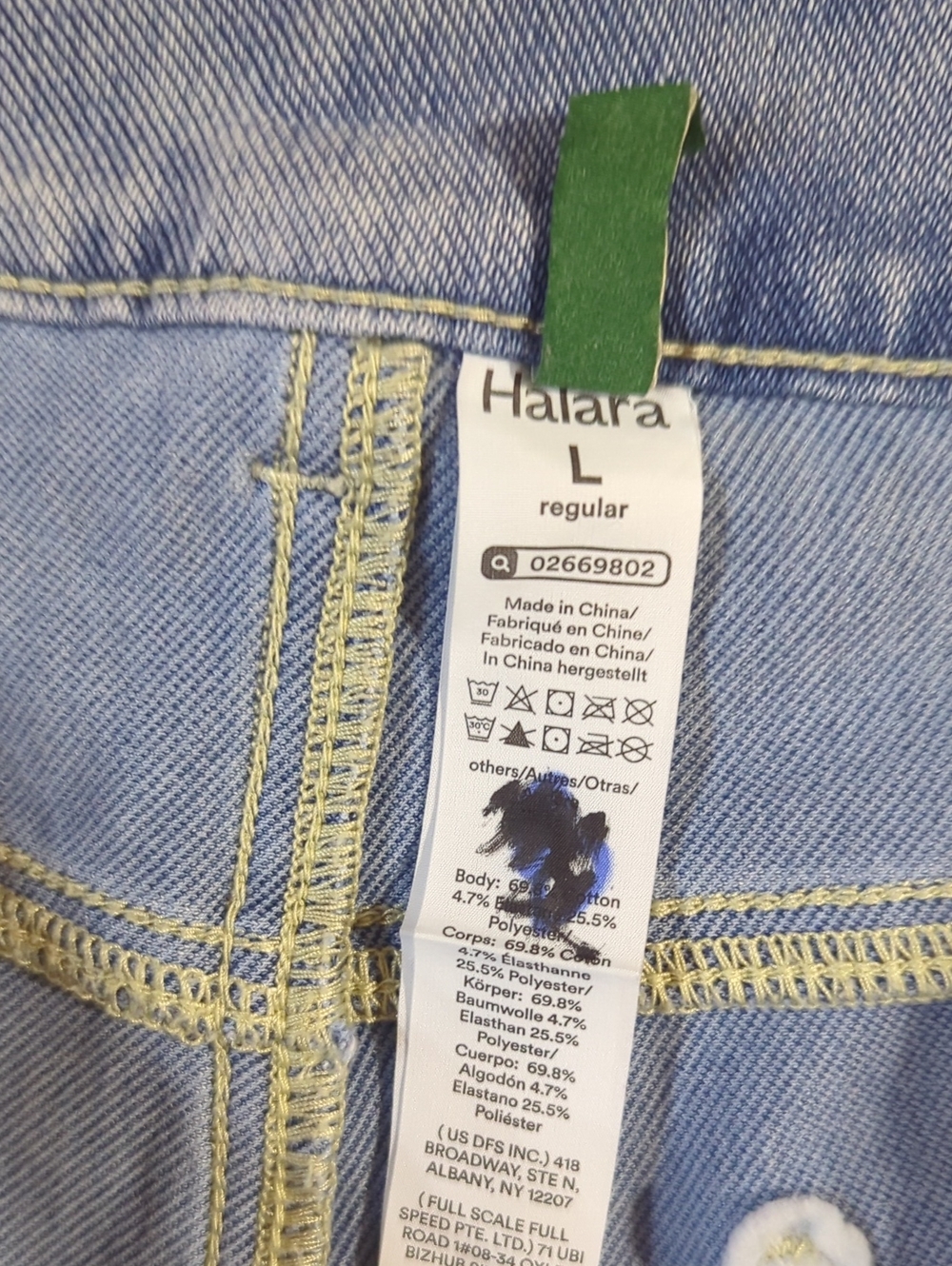Halara Flex™ Asymmetric Low Rise Zipper Pockets Baggy Wide Leg Washed Jeans L - Picture 9 of 10